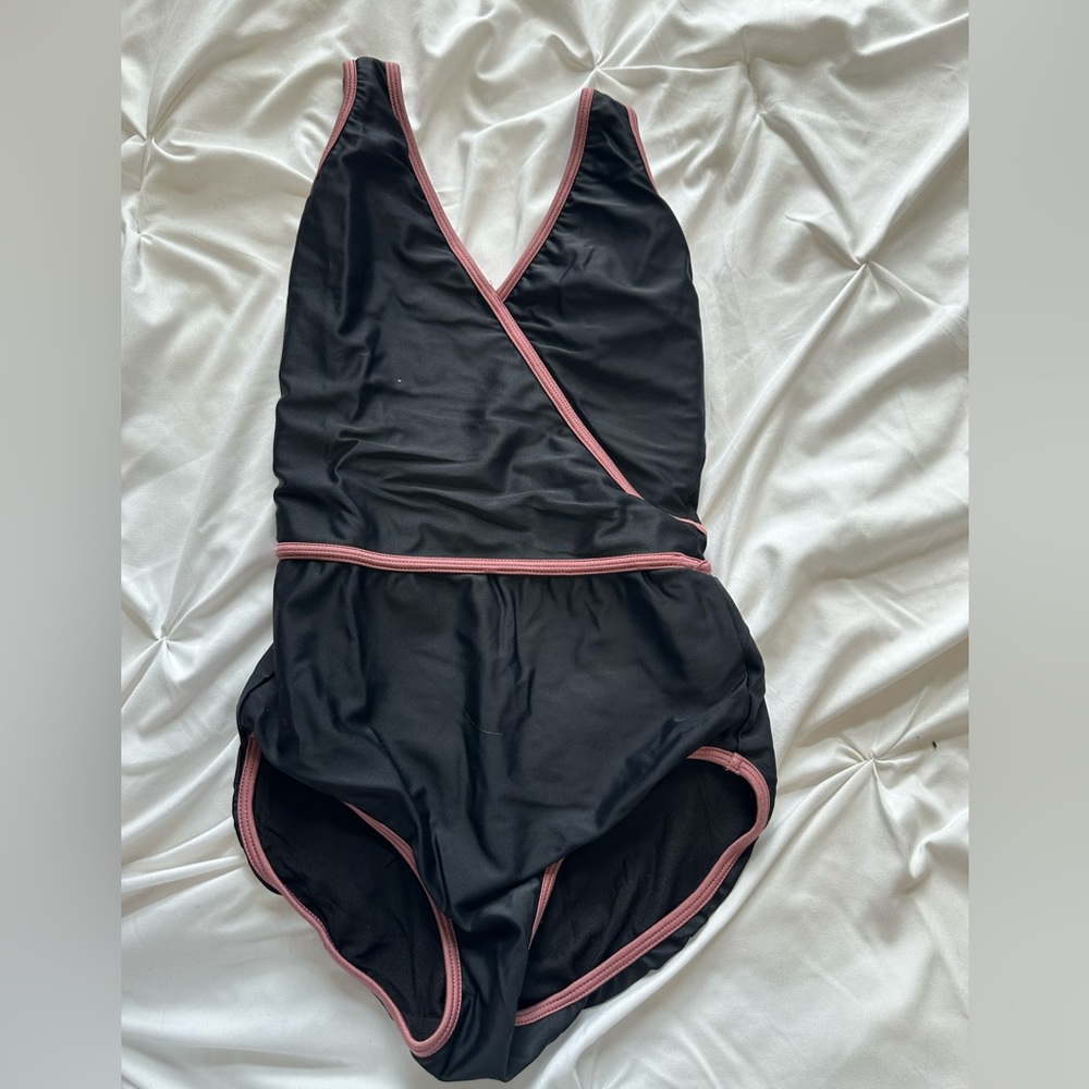 five dancewear leotard black and purple size small adult